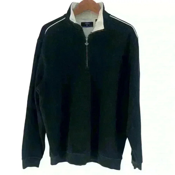 Callaway Golf Sport Mens 1/4 Zip Pullover Sweater Sweatshirt Black Size Large - Picture 1 of 7